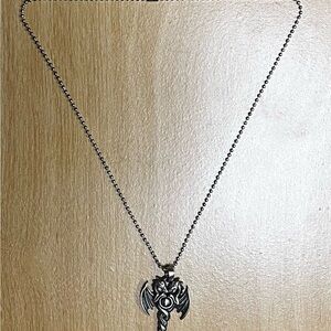 Sterling Silver Dragon Pendant Necklace